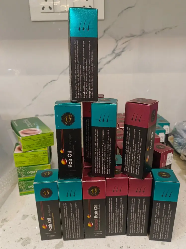 Herbal hair oil boxes