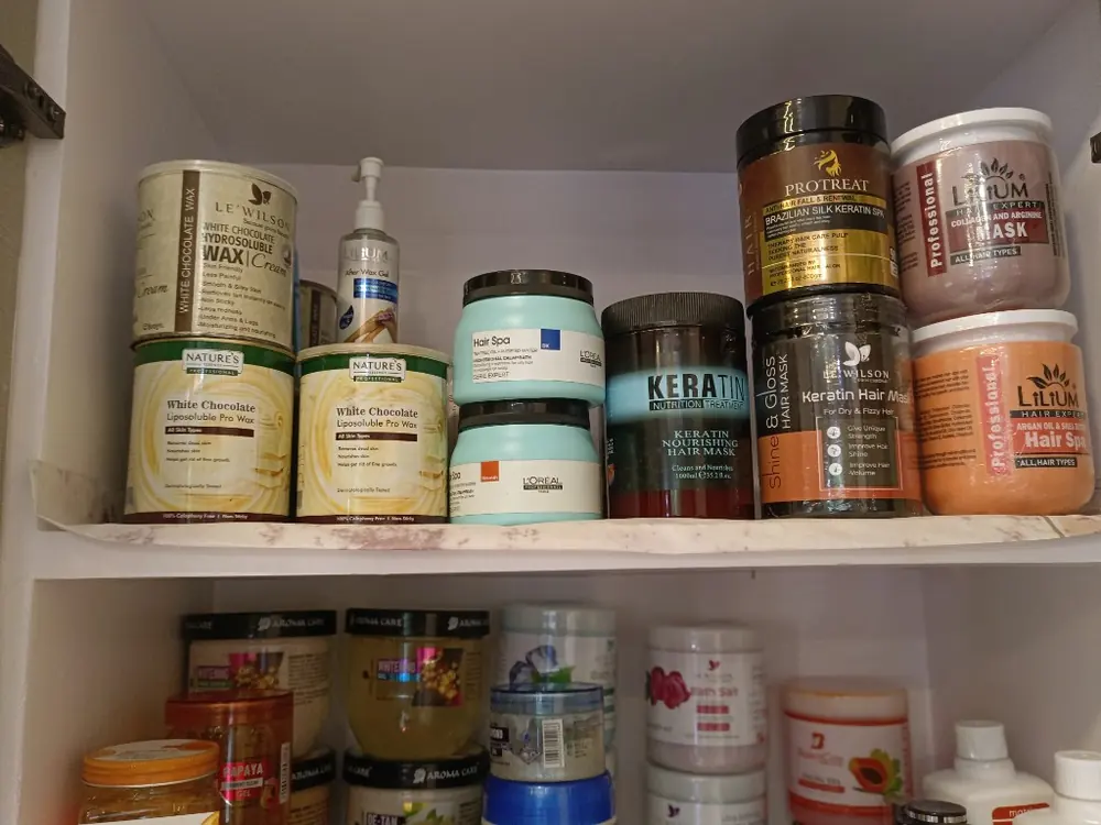 Wax, L'Oréal hair spa and keratin hair masks